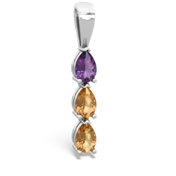 Amethyst Dew Drops 14K White Gold pendant P2251