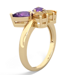 Amethyst Butterfly 14K Yellow Gold ring R2215