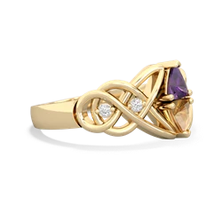 Amethyst Keepsake Celtic Knot 14K Yellow Gold ring R5300