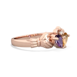 Amethyst 'Our Heart' Claddagh 14K Rose Gold ring R2388