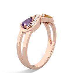 Amethyst Diamond Infinity 14K Rose Gold ring R5390