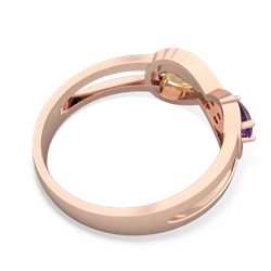 Amethyst Diamond Infinity 14K Rose Gold ring R5390