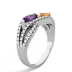 Amethyst Diamond Rivers 14K White Gold ring R3070