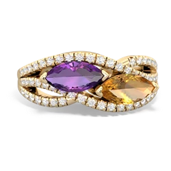 Amethyst Diamond Rivers 14K Yellow Gold ring R3070