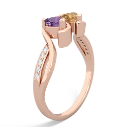 Amethyst Side By Side 14K Rose Gold ring R3090
