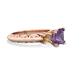 Amethyst Eternal Embrace Engagement 14K Rose Gold ring C2001