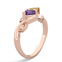 Amethyst Floral Elegance 14K Rose Gold ring R5790