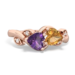 Amethyst Floral Elegance 14K Rose Gold ring R5790