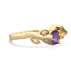 Amethyst Floral Elegance 14K Yellow Gold ring R5790