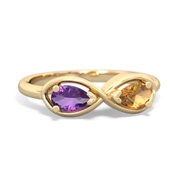 Amethyst Infinity 14K Yellow Gold ring R5050