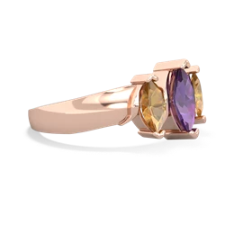 Amethyst Three Peeks 14K Rose Gold ring R2433