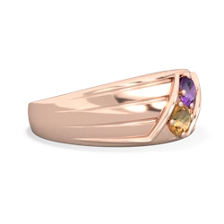 Amethyst Men's Streamline 14K Rose Gold ring R0460