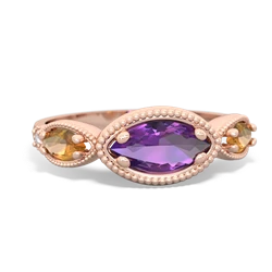 Amethyst Milgrain Marquise 14K Rose Gold ring R5700