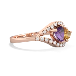 Amethyst Mother And Child 14K Rose Gold ring R3010