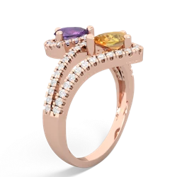 Amethyst Diamond Dazzler 14K Rose Gold ring R3000