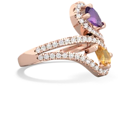 Amethyst Diamond Dazzler 14K Rose Gold ring R3000