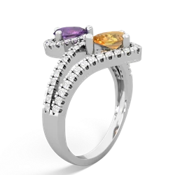 Amethyst Diamond Dazzler 14K White Gold ring R3000