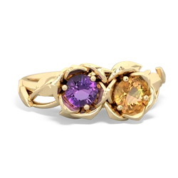 Amethyst Rose Garden 14K Yellow Gold ring R5510