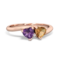 Amethyst Sweethearts 14K Rose Gold ring R5260