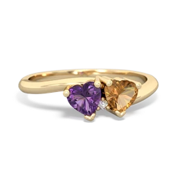 Amethyst Sweethearts 14K Yellow Gold ring R5260