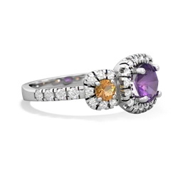 Amethyst Regal Halo 14K White Gold ring R5350