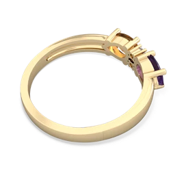 Amethyst Pear Bowtie 14K Yellow Gold ring R0865