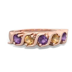 Amethyst Anniversary Band 14K Rose Gold ring R2089