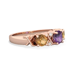 Amethyst Hugs And Kisses 14K Rose Gold ring R5016