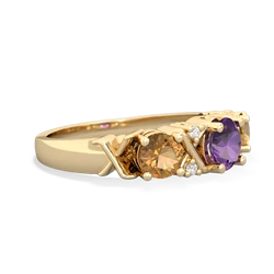 Amethyst Hugs And Kisses 14K Yellow Gold ring R5016