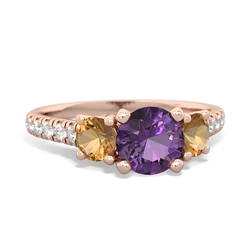 Amethyst Pave Trellis 14K Rose Gold ring R5500