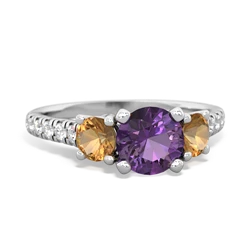 Amethyst Pave Trellis 14K White Gold ring R5500