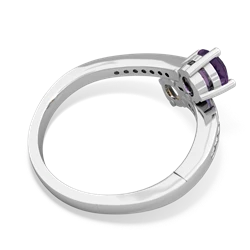 Amethyst Channel Set Two Stone 14K White Gold ring R5303