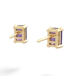 Amethyst 6X4mm Emerald-Cut Stud 14K Yellow Gold earrings E1855