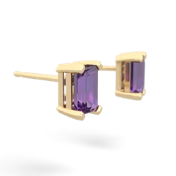 Amethyst 6X4mm Emerald-Cut Stud 14K Yellow Gold earrings E1855