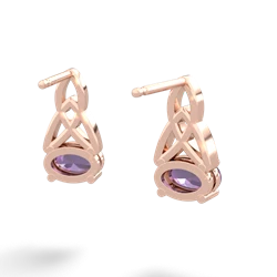 Amethyst Celtic Trinity Knot 14K Rose Gold earrings E2389