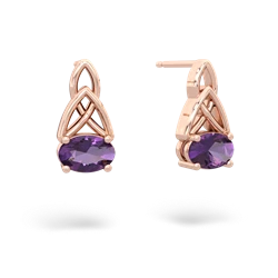 Amethyst Celtic Trinity Knot 14K Rose Gold earrings E2389