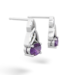 Amethyst Celtic Trinity Knot 14K White Gold earrings E2389