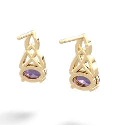 Amethyst Celtic Trinity Knot 14K Yellow Gold earrings E2389