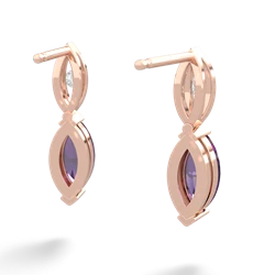 Amethyst Marquise Drop 14K Rose Gold earrings E5333