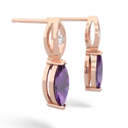 Amethyst Marquise Drop 14K Rose Gold earrings E5333