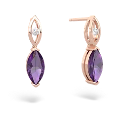 Amethyst Marquise Drop 14K Rose Gold earrings E5333