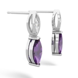 Amethyst Marquise Drop 14K White Gold earrings E5333