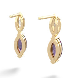 Amethyst Marquise Drop 14K Yellow Gold earrings E5333
