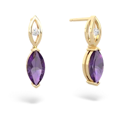 Amethyst Marquise Drop 14K Yellow Gold earrings E5333