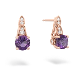 Amethyst Antique Elegance 14K Rose Gold earrings E3100