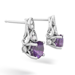 Amethyst Antique Elegance 14K White Gold earrings E3100