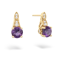 Amethyst Antique Elegance 14K Yellow Gold earrings E3100