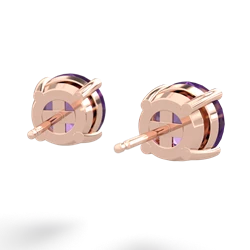 Amethyst 8Mm Round Stud 14K Rose Gold earrings E1788