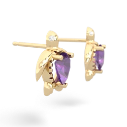 Amethyst Baby Sea Turtle 14K Yellow Gold earrings E5241