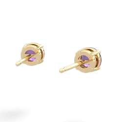 Amethyst 5Mm Round Stud 14K Yellow Gold earrings E1785